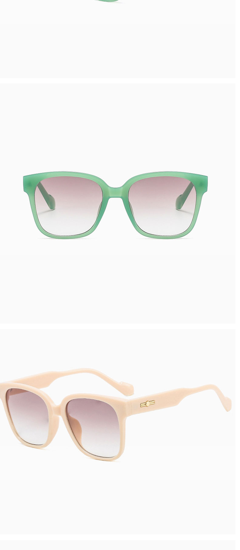 Fashion Jelly Green Gray Square Wide Leg Sunglasses,Women Sunglasses