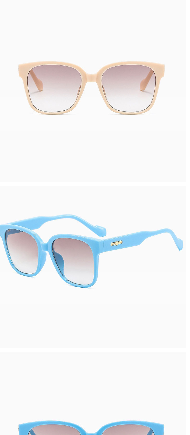 Fashion Sky-blue Gray Square Wide Leg Sunglasses,Women Sunglasses