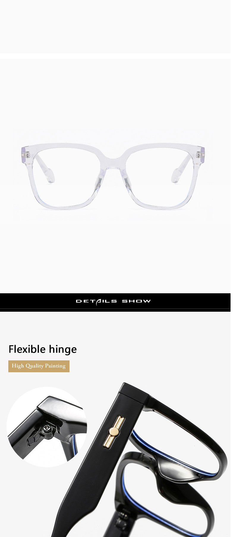 Fashion Transparent White White Square Wide Leg Sunglasses,Women Sunglasses