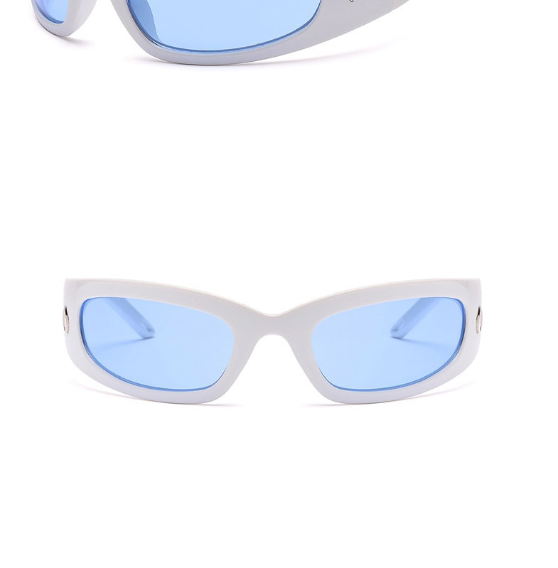 Fashion Bright Black And White Water Resin Geometric Width Sunglasses,Women Sunglasses