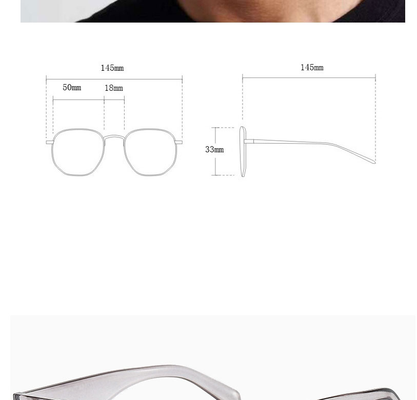 Fashion Transparent Gray Film Square Large Frame Of Resin,Women Sunglasses