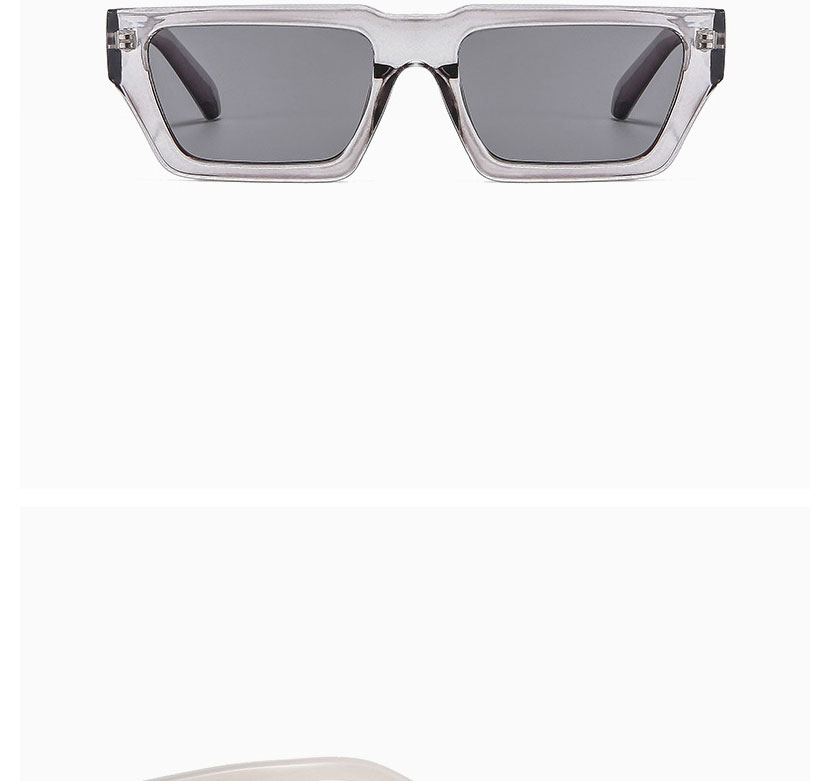 Fashion Transparent Gray Film Square Large Frame Of Resin,Women Sunglasses