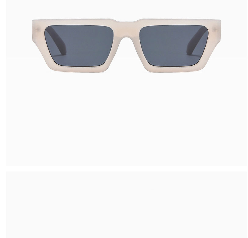 Fashion Beige Square Large Frame Of Resin,Women Sunglasses
