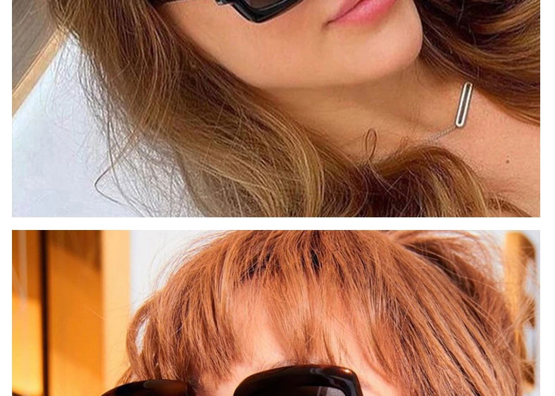 Fashion Bright Black Square Box Sunglasses,Women Sunglasses
