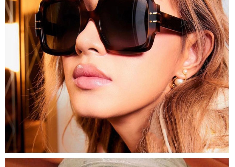 Fashion Beige Light Tea Square Box Sunglasses,Women Sunglasses