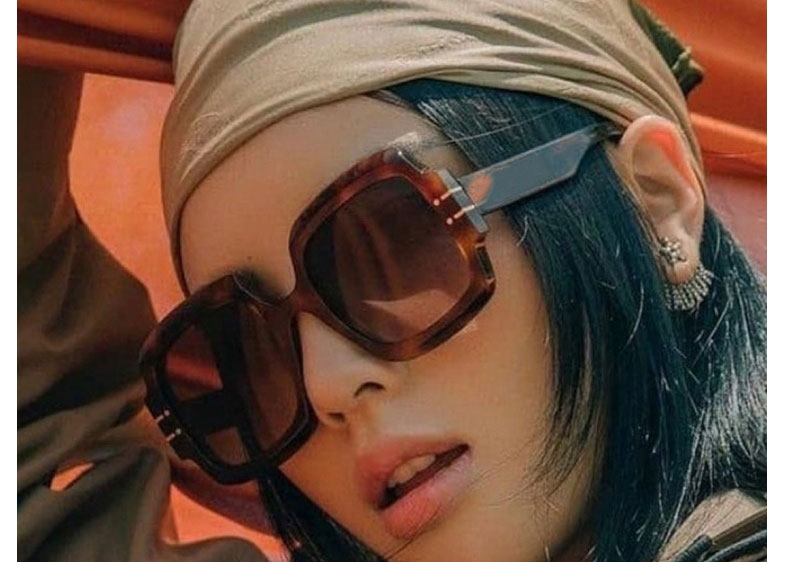 Fashion Beige Light Tea Square Box Sunglasses,Women Sunglasses