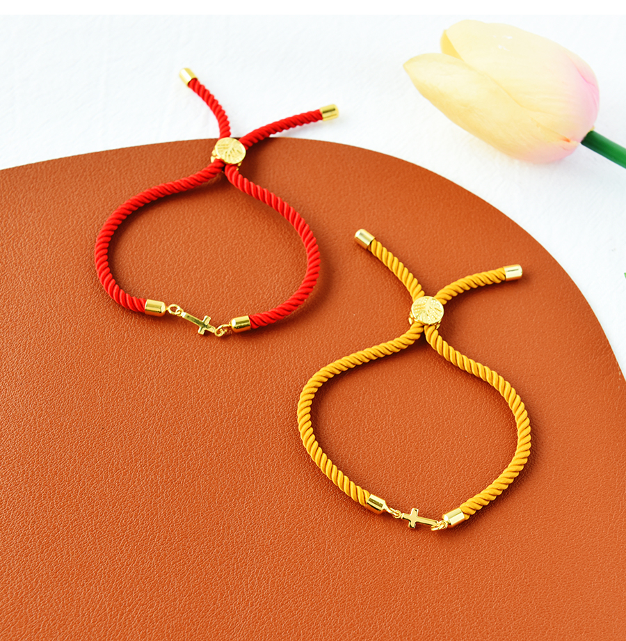 Fashion Turmeric Copper Knit Cross Bracelet,Bracelets