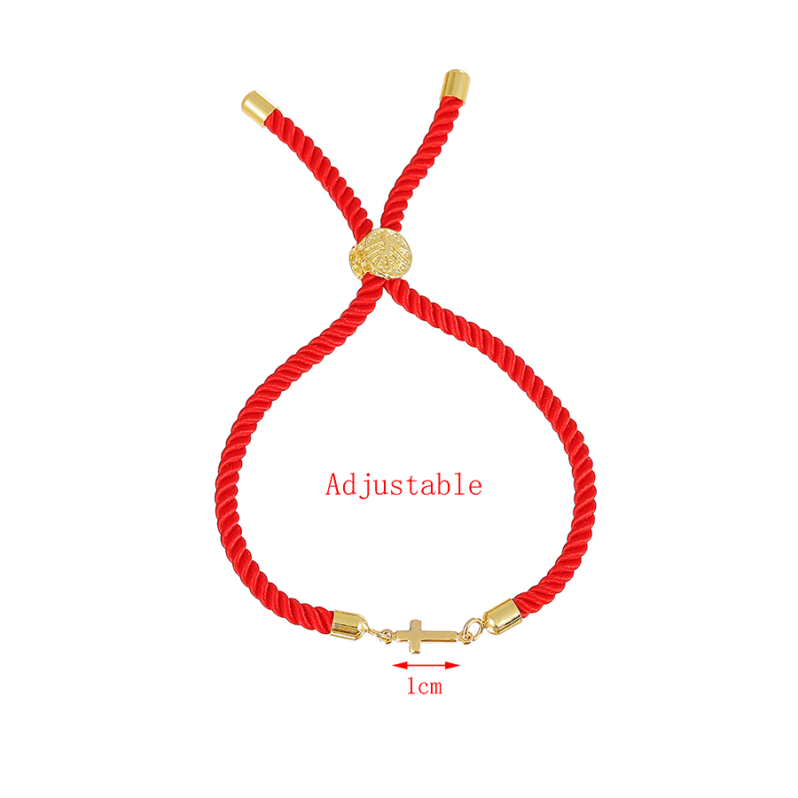 Fashion Red Copper Knit Cross Bracelet,Bracelets