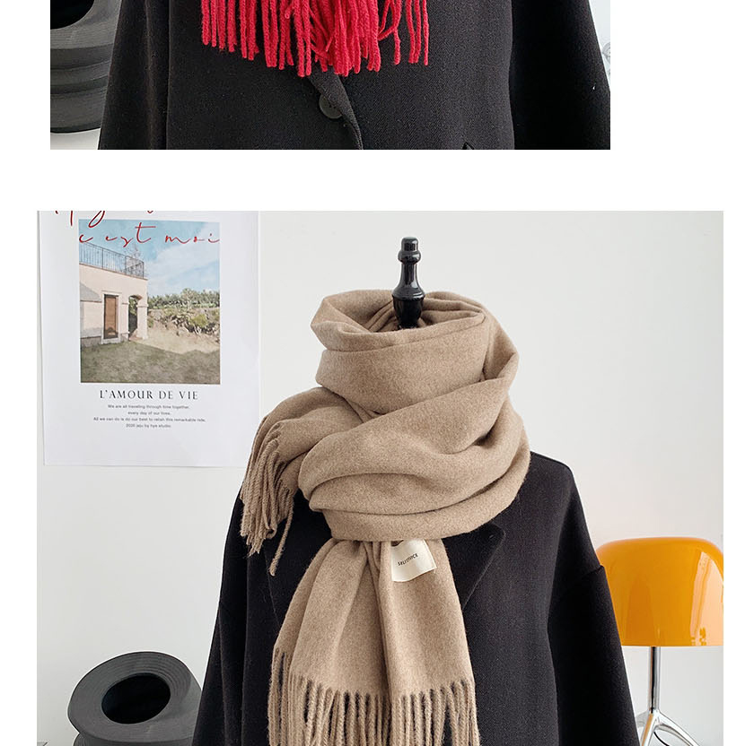 Fashion Black Solid Alphabet Sticker  Fleemere,knitting Wool Scaves