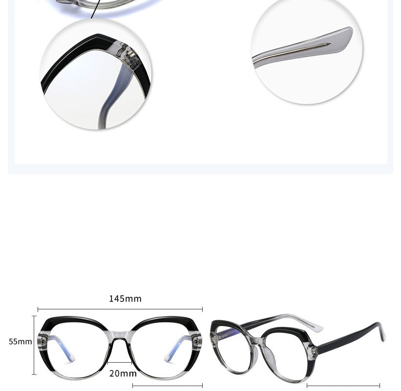 Fashion Transparent Powder/anti-blue Light Anti-blue Slingshot Feet Flat Mirror,Fashion Glasses