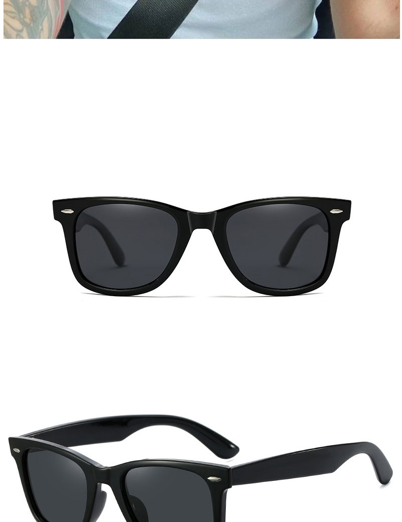 Fashion Bright Black/blue Mercury Square Polarized Sunglasses,Women Sunglasses