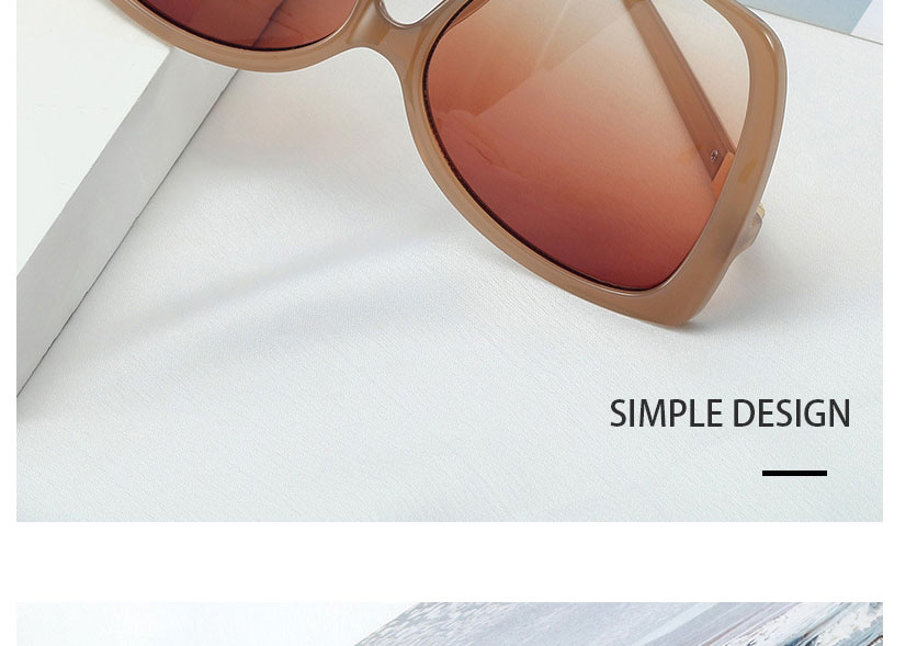 Fashion Khaki/gradient Tea Pc Square Sunglasses,Women Sunglasses