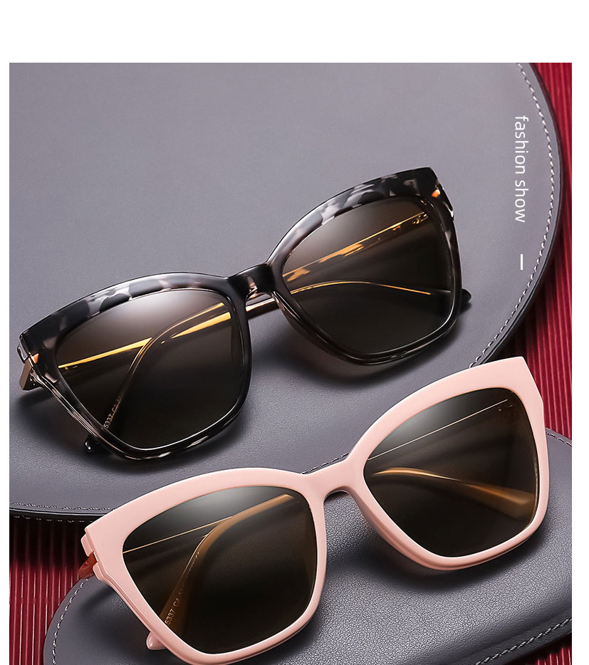 Fashion Transparent Leopard Print/gradient Tea Big Frame Magnetic Anti-blue Light Sunglasses,Women Sunglasses