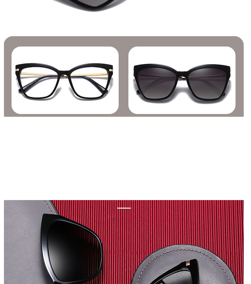 Fashion Top Tea And Bottom Tea/gradient Tea Large Frame Magnetic Anti-blue Light Sunglasses,Women Sunglasses