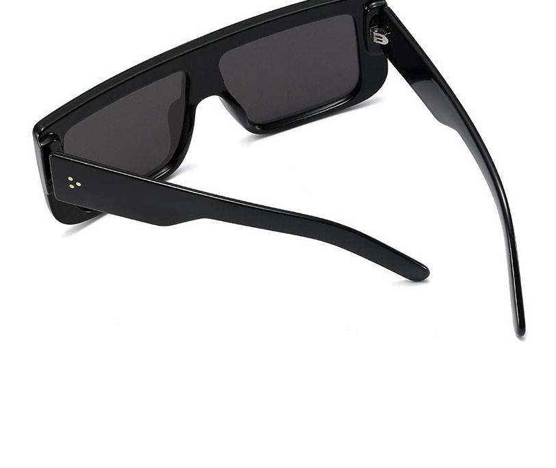 Fashion Bright Black/full Gray Large Square Frame Sunglasses,Women Sunglasses