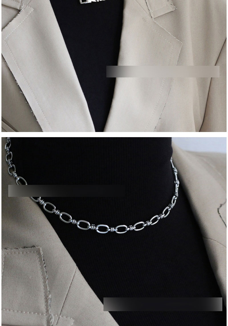 Fashion Silver Color Titanium Steel Functional Chain Necklace,Necklaces