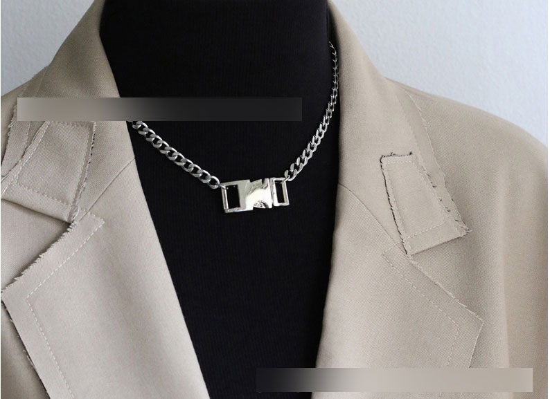 Fashion Silver Color Thick Chain Function Buckle Necklace,Necklaces