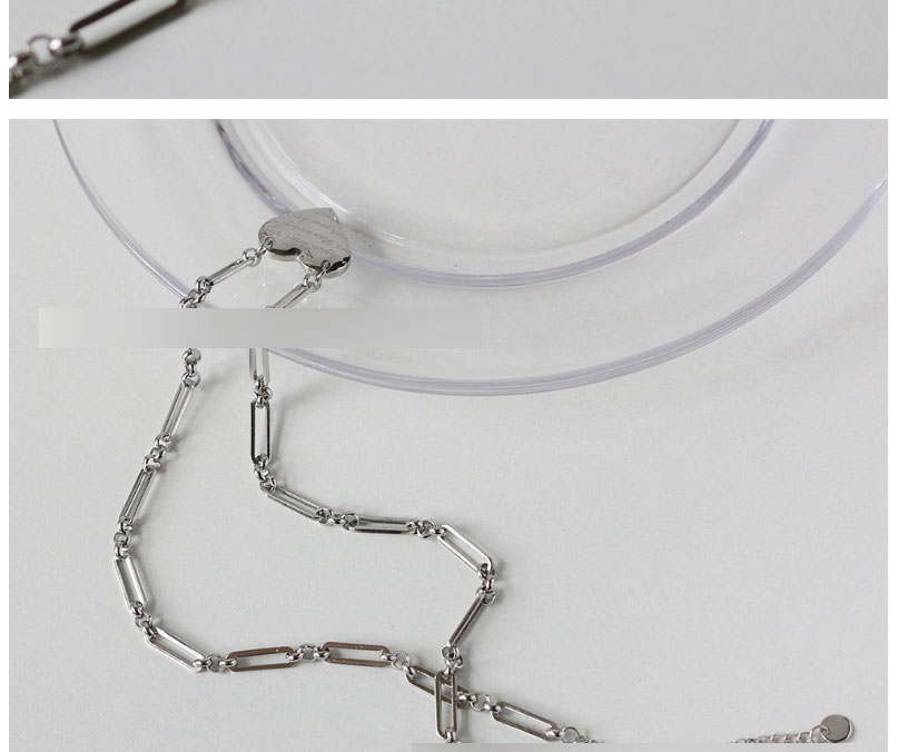 Fashion Silver Color Titanium Steel Love Heart Chain Necklace,Necklaces