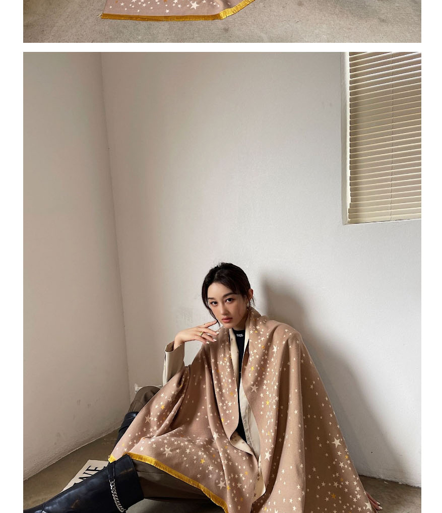 Fashion Tibetan Imitation Shell Stars Printed Wool Shawl,knitting Wool Scaves