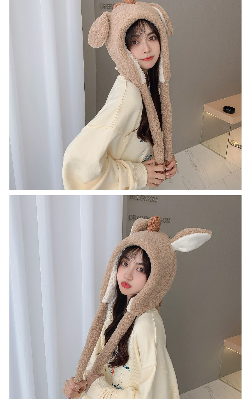 Fashion Off White Plush Ears Hooded Sockets Dinosaur Cap,Beanies&Others