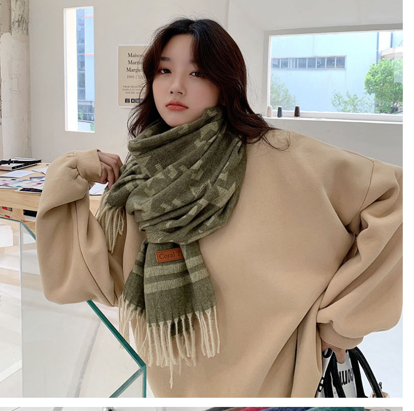 Fashion Coffee Color Imitation Of The Cashmere Pentagar Stars  Fleemere,knitting Wool Scaves