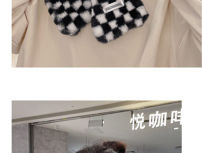 Fashion Beige Imitation Rabbit Chess  Faux Rabbit Fur,knitting Wool Scaves