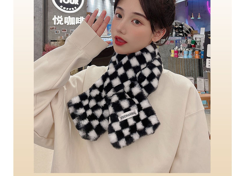 Fashion Beige Imitation Rabbit Chess  Faux Rabbit Fur,knitting Wool Scaves