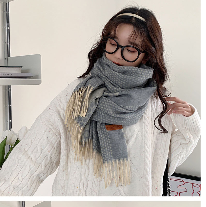 Fashion Rose Red Imitation Shell Velvet Wave Point Stream Scarf  Acrylic %2f Artificial Wool,knitting Wool Scaves