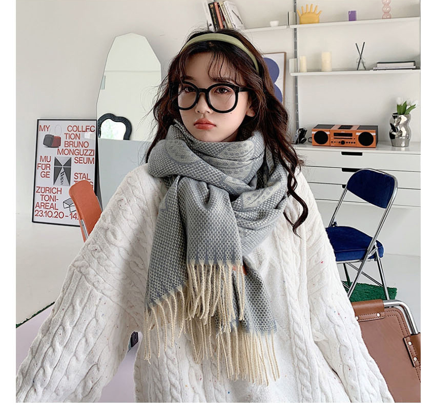 Fashion Sapphire Dotted Leaf Printed Flow Snap Scarf  Fleemere,knitting Wool Scaves