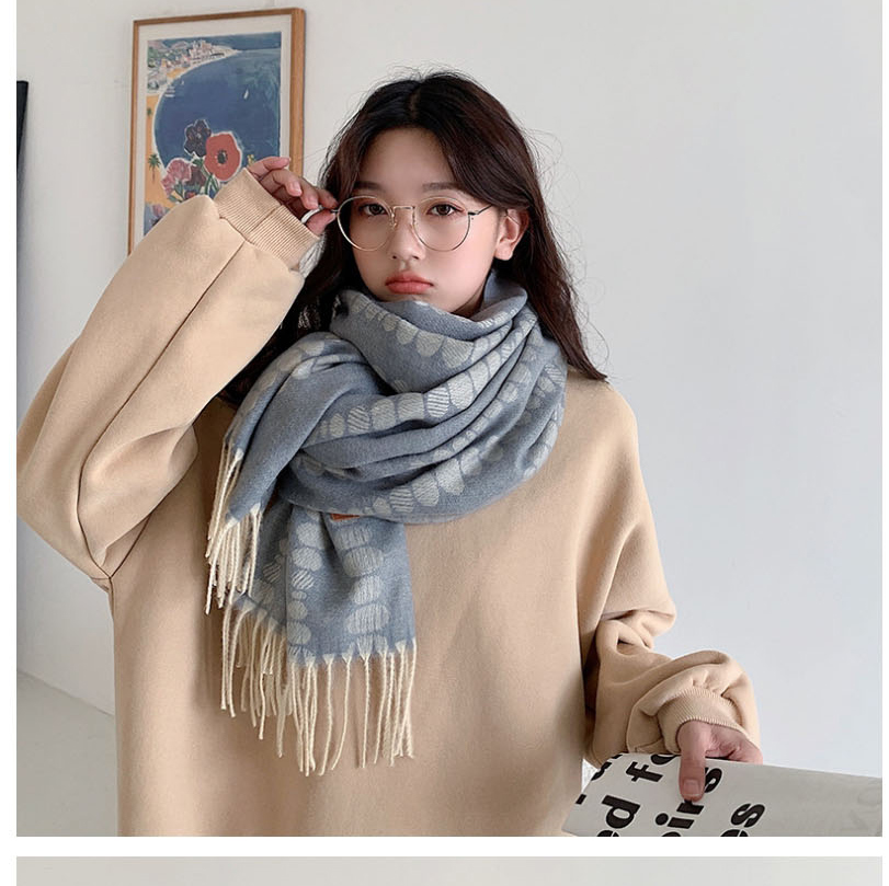 Fashion Light Gray Polka Dot Printing Scarf  Fleemere,knitting Wool Scaves