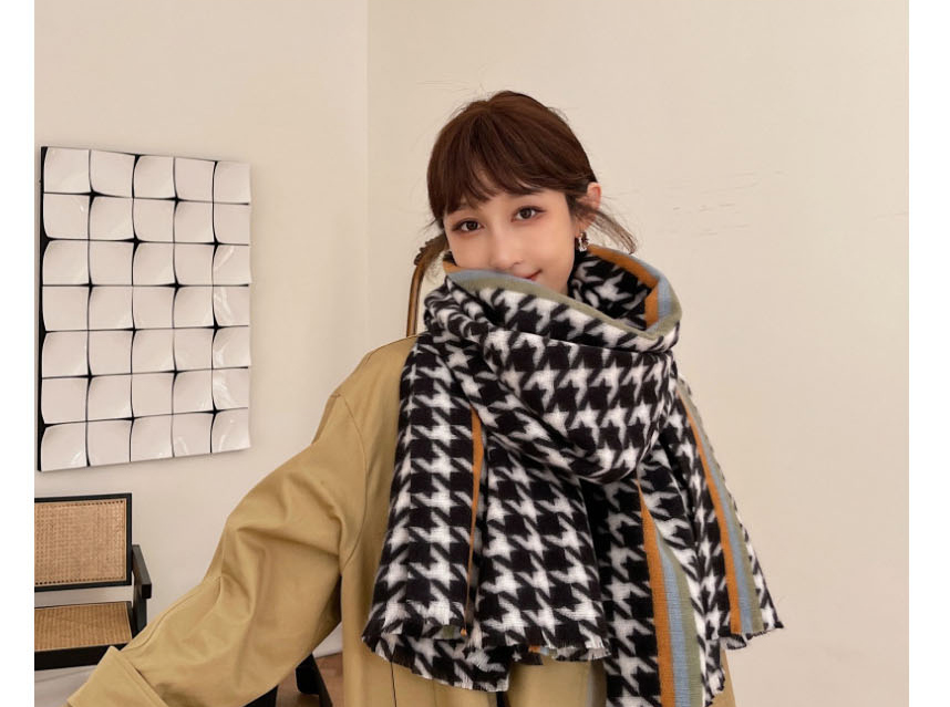 Fashion Vertical Strip Imitation Of The Sheeplvet Grid Wide Scarf  Fleemere,knitting Wool Scaves
