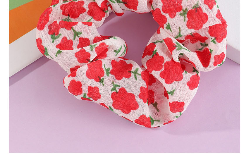 Fashion Small Square Polka Dot Love Flower Checkered Print Pleated Hair Tie,Hair Ring