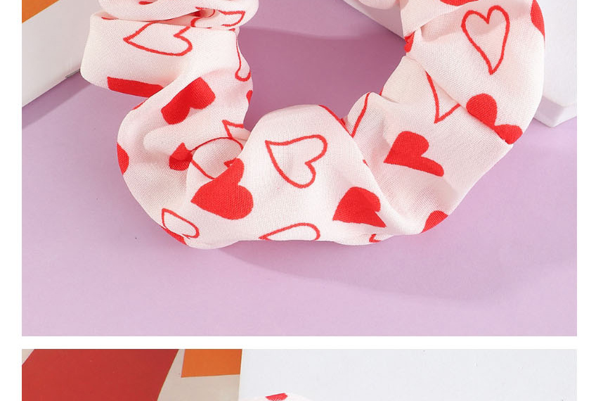 Fashion Checkered Polka Dot Love Flower Checkered Print Pleated Hair Tie,Hair Ring
