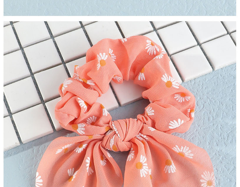 Fashion Orange Fabric Printed Knotted Pleated Hair Tie,Hair Ring