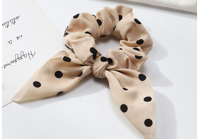 Fashion Houndstooth Bow Print Streamer Pleated Hair Tie,Hair Ring