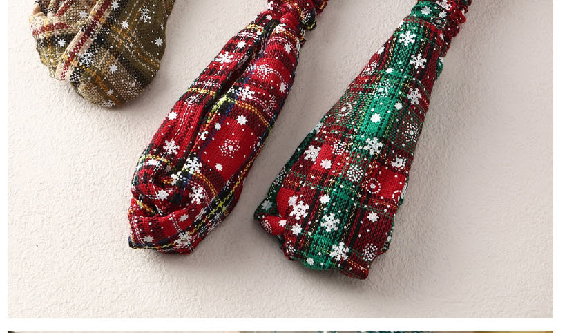 Fashion Coffee Color Christmas Print Headband,Hair Ribbons