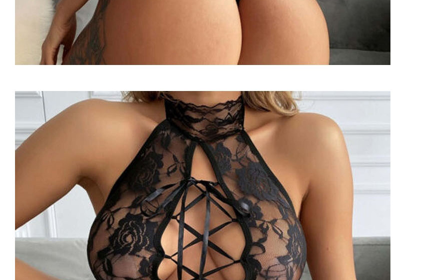 Fashion Separate Clothes Without Cat Ears Lace Hollow Strap See-through Jumpsuit,SLEEPWEAR & UNDERWEAR