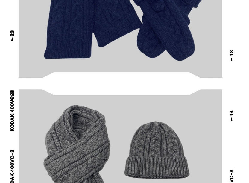 Fashion Navy Knitted Twist Scarf Glove Set,knitting Wool Scaves