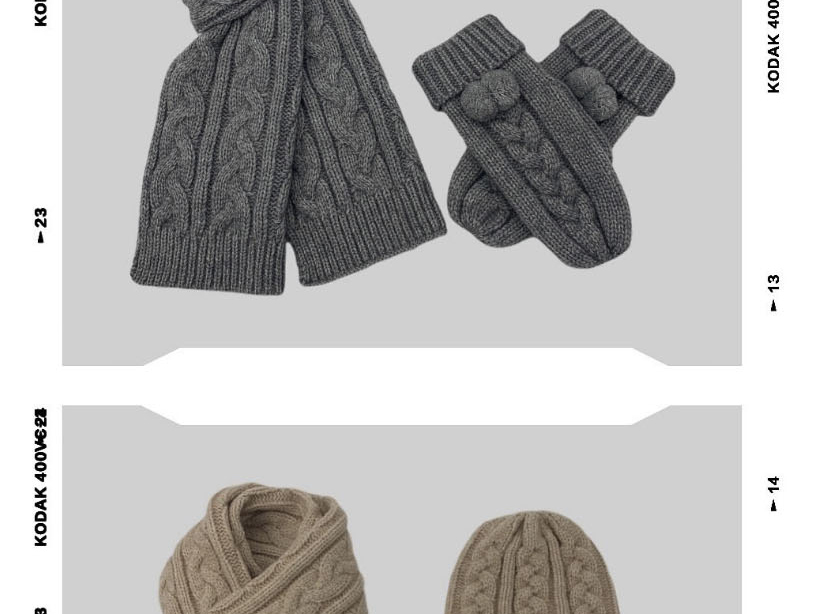 Fashion Black Knitted Twist Scarf Glove Set,knitting Wool Scaves