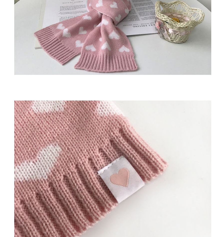 Fashion Small Scarf Love Print Knitted Scarf,knitting Wool Scaves
