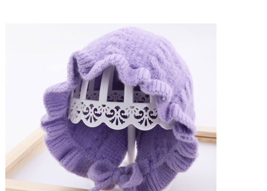 Fashion Purple Wool Knitted Lace Hat,Beanies&Others