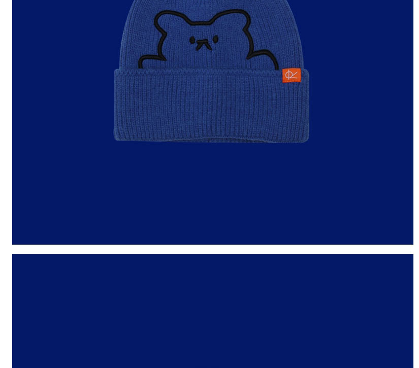 Fashion Black Bear Embroidered Wool Beanie,Beanies&Others