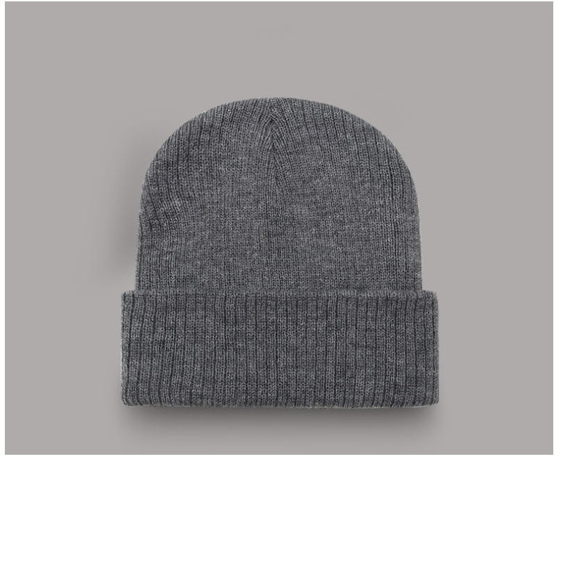 Fashion Grey Solid Color Knitted Pullover Hat,Beanies&Others