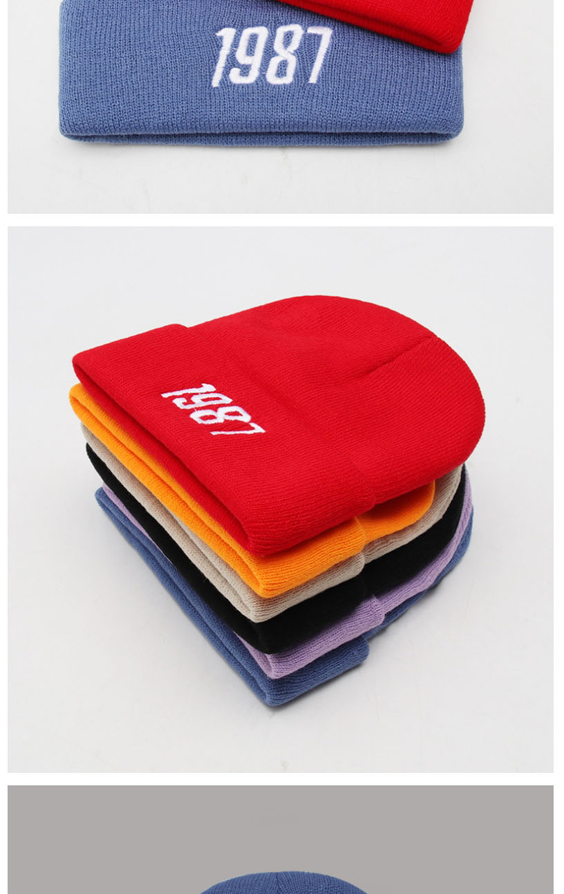 Fashion Big Red Digital Embroidery Knit Beanie,Beanies&Others
