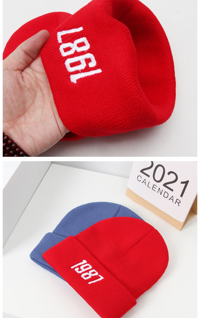 Fashion Big Red Digital Embroidery Knit Beanie,Beanies&Others