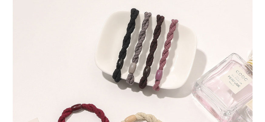 Fashion Wine Red Pure Color Twist Hair Rope,Hair Ring