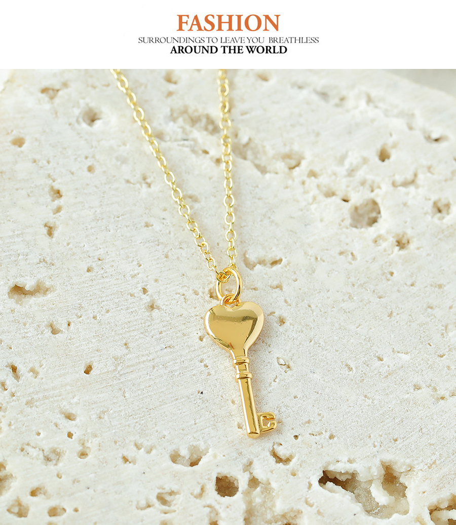 Fashion Gold Copper Key Love Necklace,Necklaces