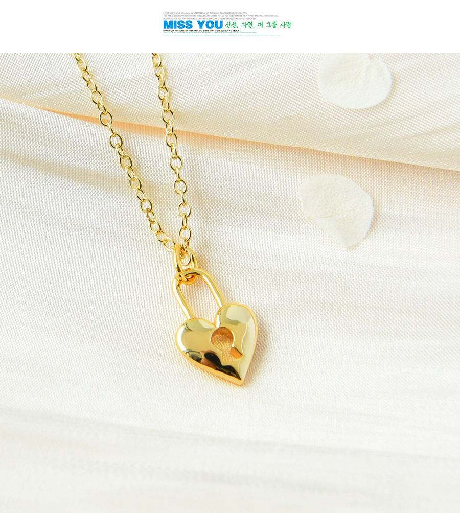 Fashion Gold Copper Love Lock Necklace,Necklaces
