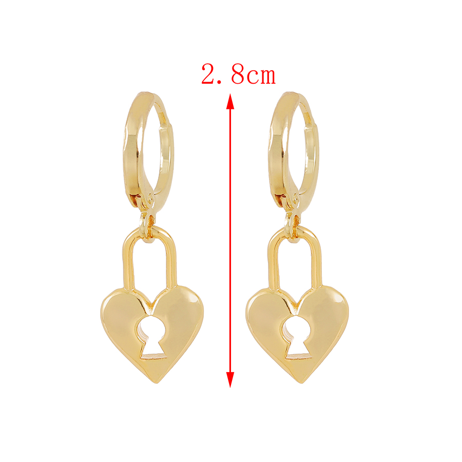 Fashion Gold Copper Love Lock Earrings,Earrings