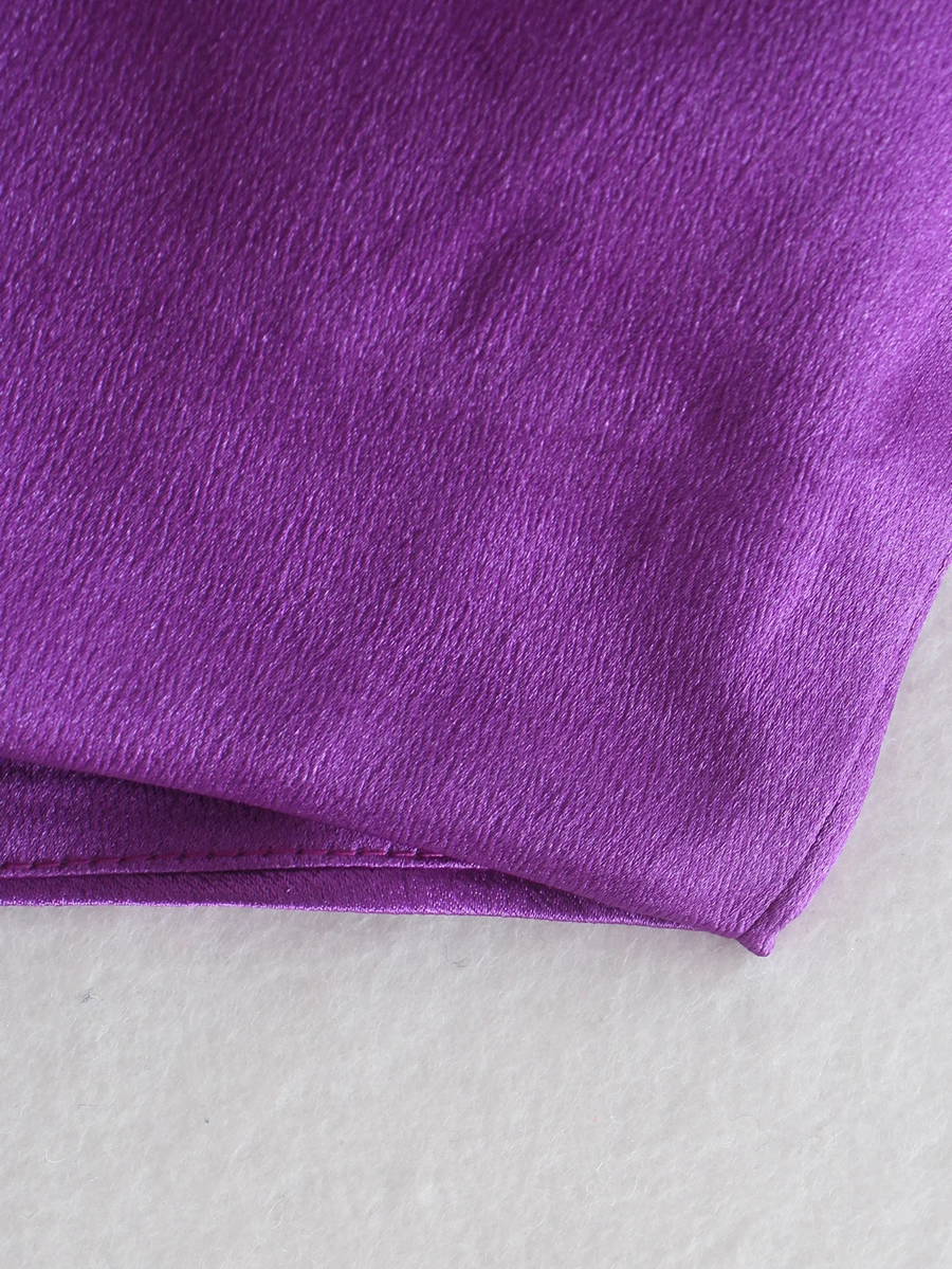 Fashion Purple Shiny Micro-pleated Skirt,Skirts